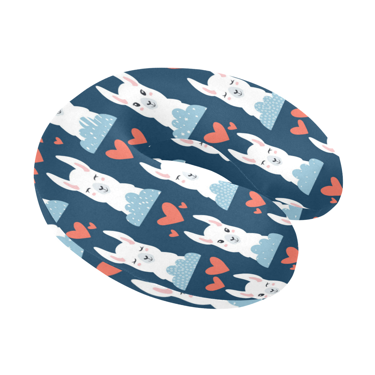 Alpaca Love Pattern Print Design 05 U-Shaped Travel Neck Pillow