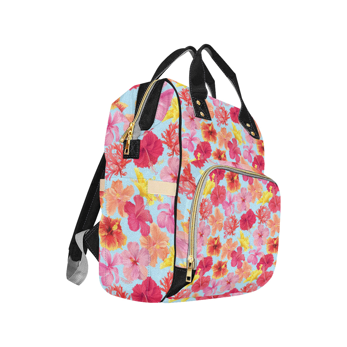 Hibiscus Pattern Print Design HB020 Diaper Bag Backpack