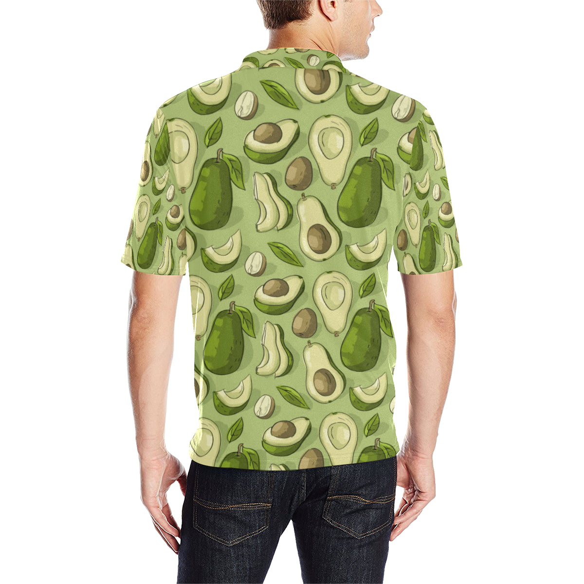 Avocado Pattern Print Design AC03 Men Polo Shirt