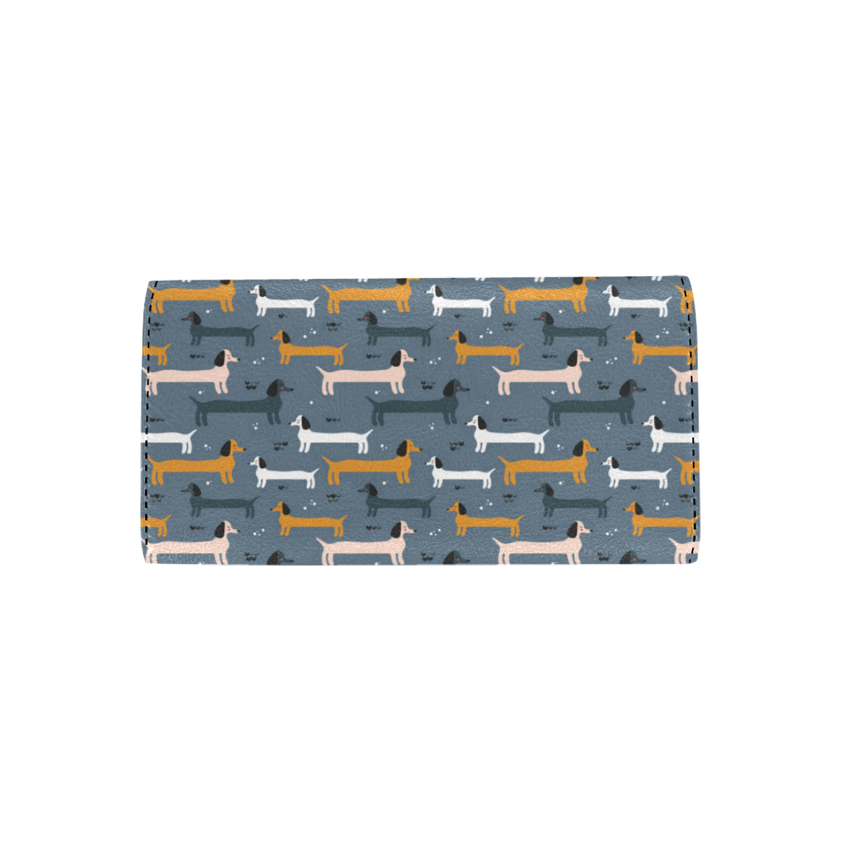 Dachshund Pattern Print Design 012 Women's Trifold Wallet