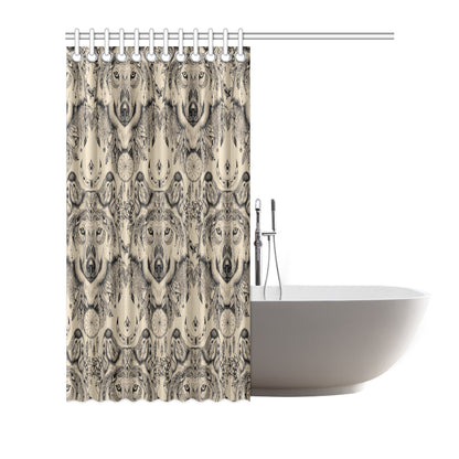 Indian Boho Wolf Shower Curtain