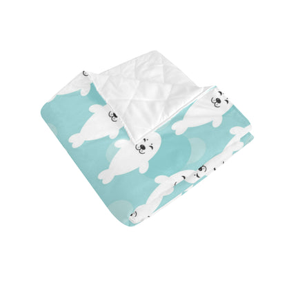 Sea Lion Baby Pattern Print Design 01 Premium Quilt