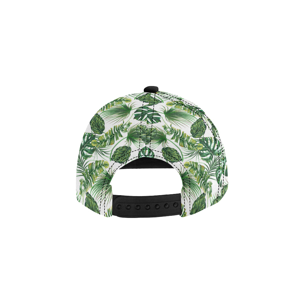 Green Pattern Tropical Palm Leaves Snapback Cap