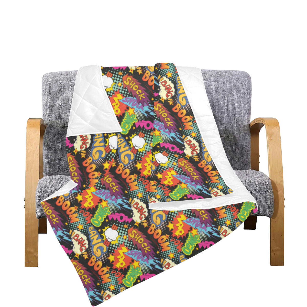 Comic Book Pattern Print Design 01 Premium Quilt