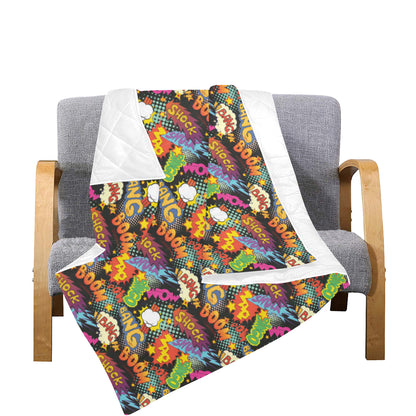 Comic Book Pattern Print Design 01 Premium Quilt
