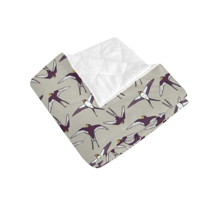 Swallow Bird Pattern Print Design 03 Premium Quilt