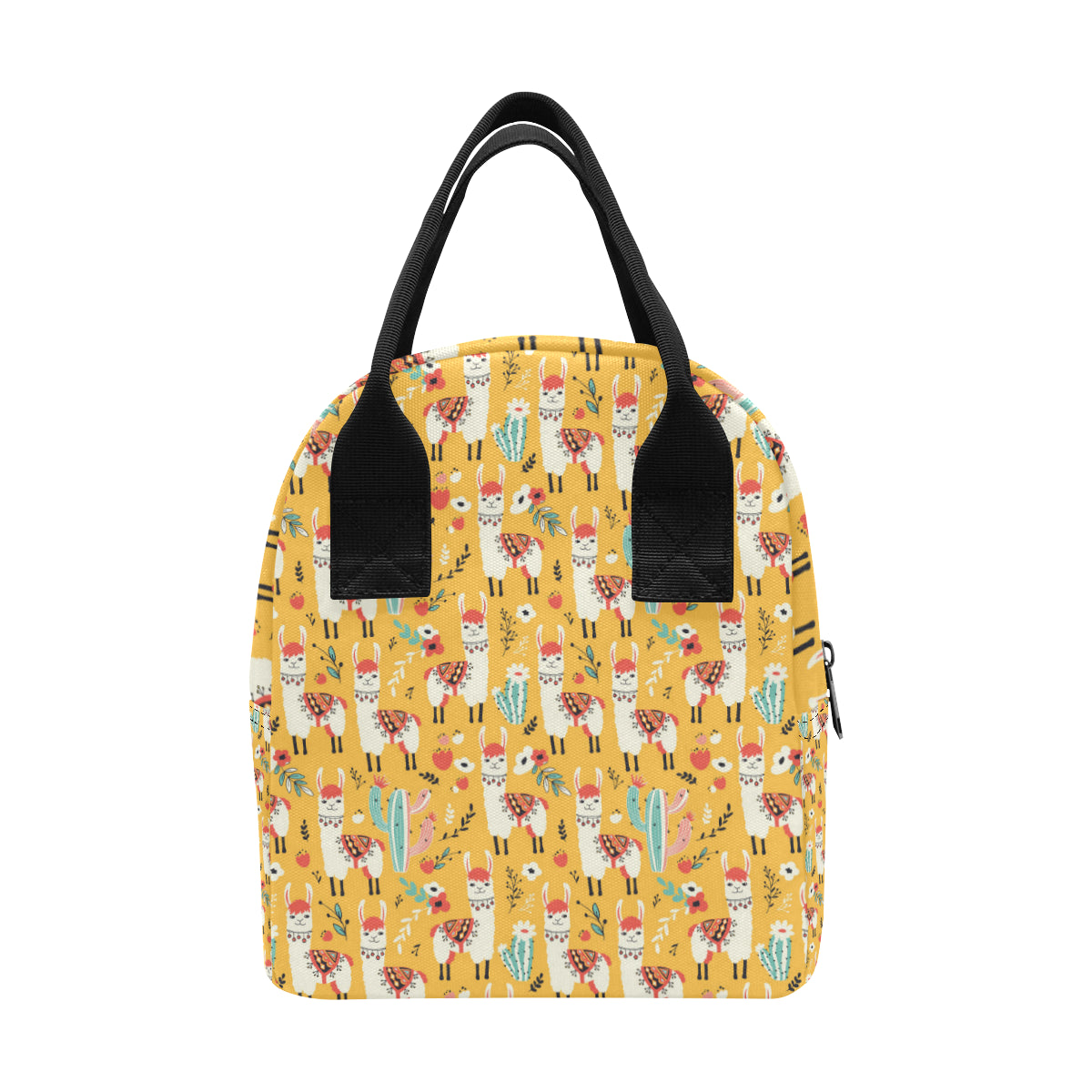 Llama Cute Themed Print Insulated Lunch Bag