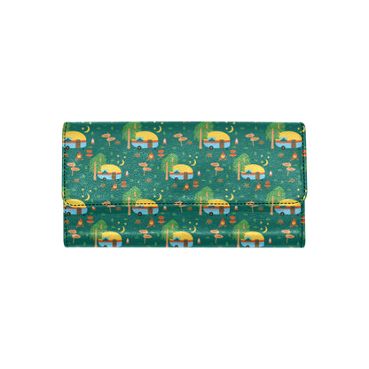 Camping Camper Pattern Print Design 06 Women's Trifold Wallet