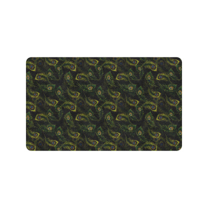 Peacock Feather Pattern Design Print Rubber Doormat