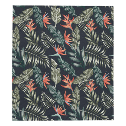 Bird Of Paradise Pattern Print Design BOP02 Premium Quilt