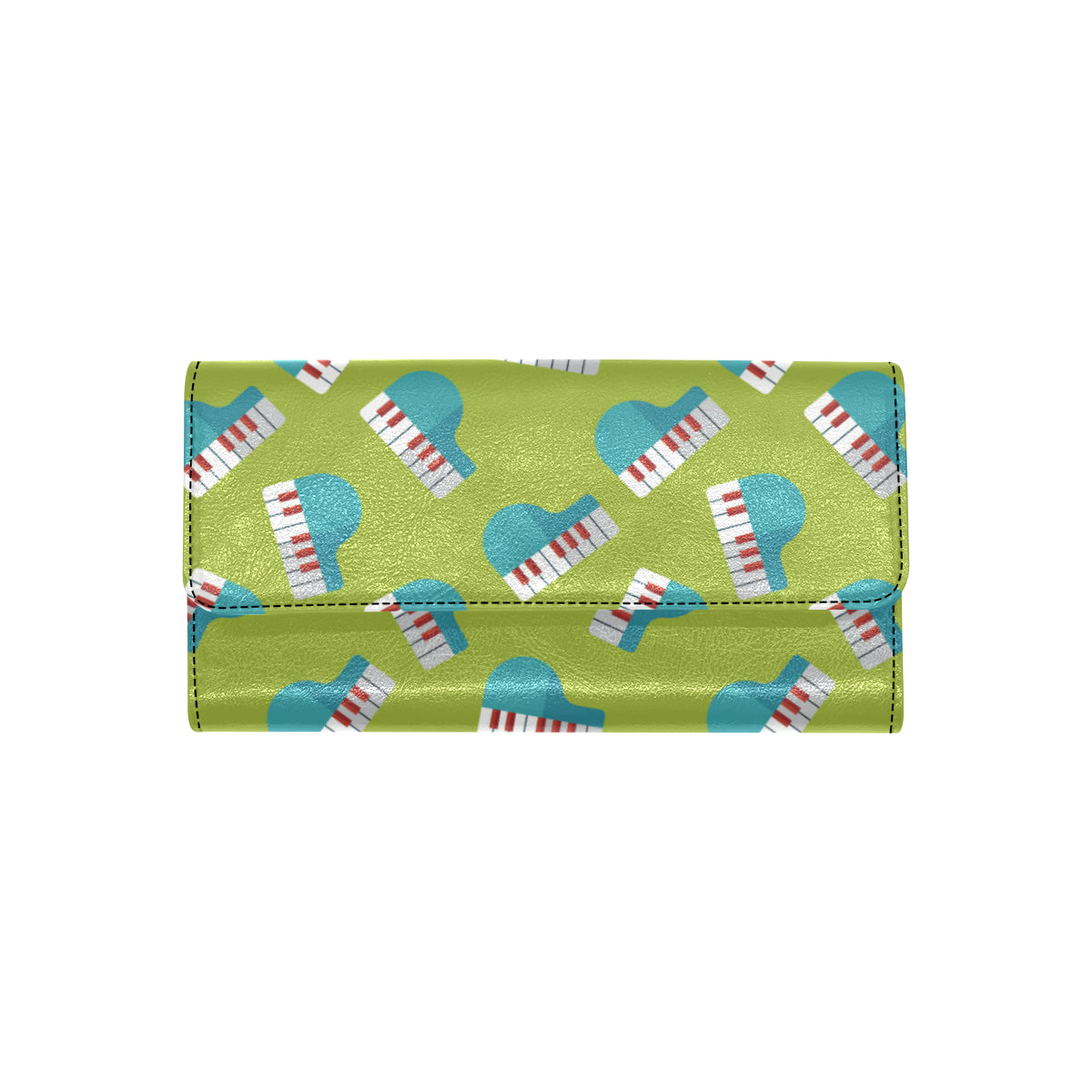 Piano Pattern Print Design 03 Women's Trifold Wallet