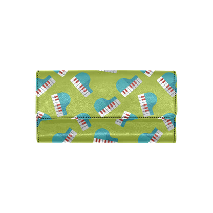 Piano Pattern Print Design 03 Women's Trifold Wallet