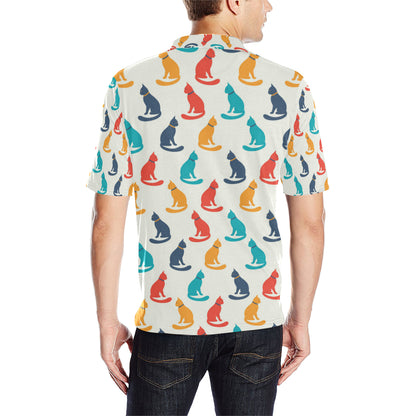 Cat Pattern Print Design 03 Men Polo Shirt