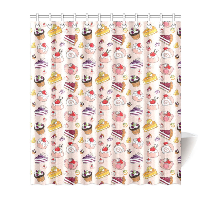 Cake Pattern Print Design 01 Shower Curtain