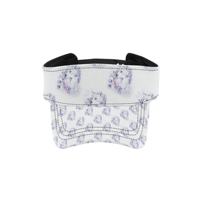 Wolf with Flower Print Design Unisex Sun Visor