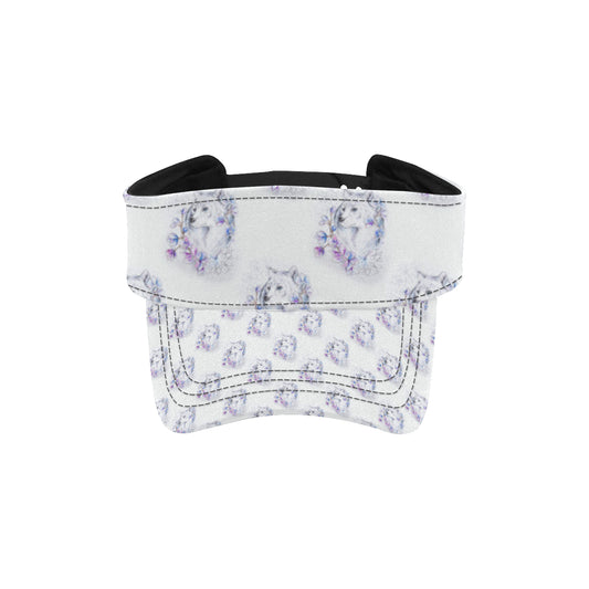 Wolf with Flower Print Design Unisex Sun Visor