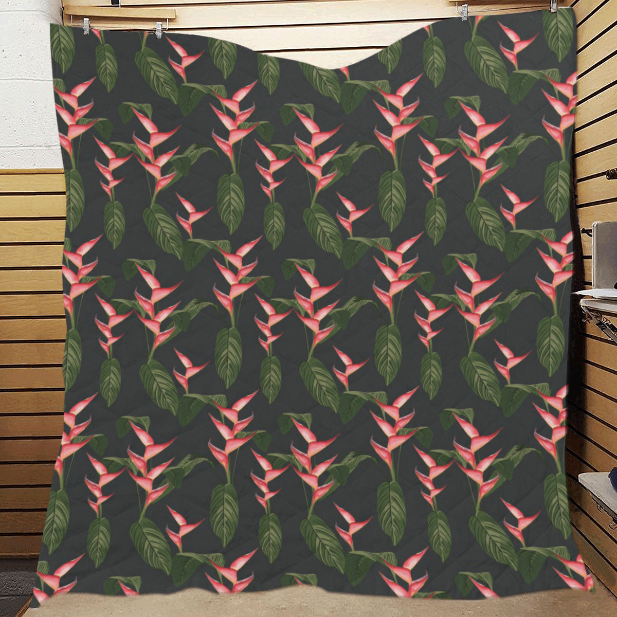 Heliconia Pattern Print Design HL07 Premium Quilt