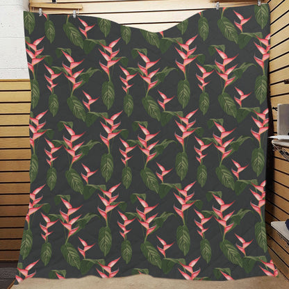 Heliconia Pattern Print Design HL07 Premium Quilt