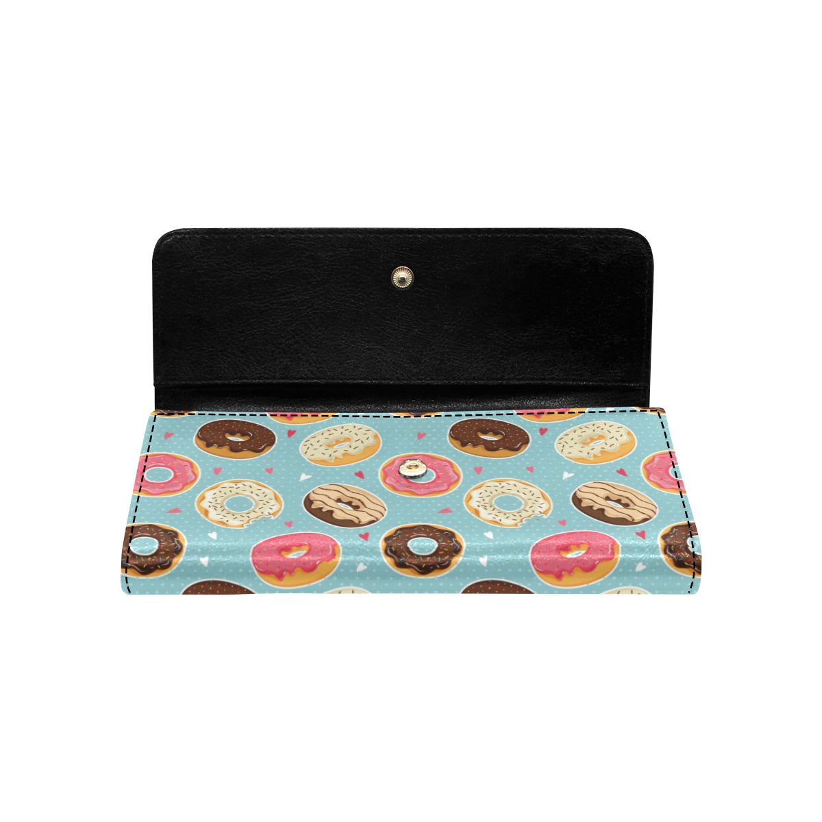 Donut Pattern Print Design DN04 Women's Trifold Wallet
