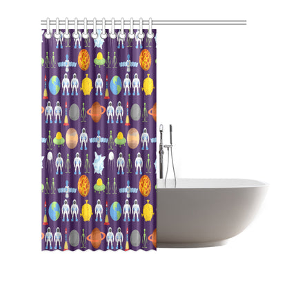 Alien Astronaut Planet Shower Curtain