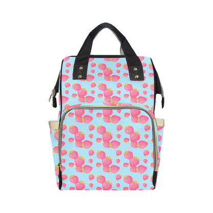 Strawberry Pattern Print Design SB04 Diaper Bag Backpack