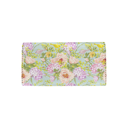 Hydrangea Pattern Print Design HD02 Women's Trifold Wallet