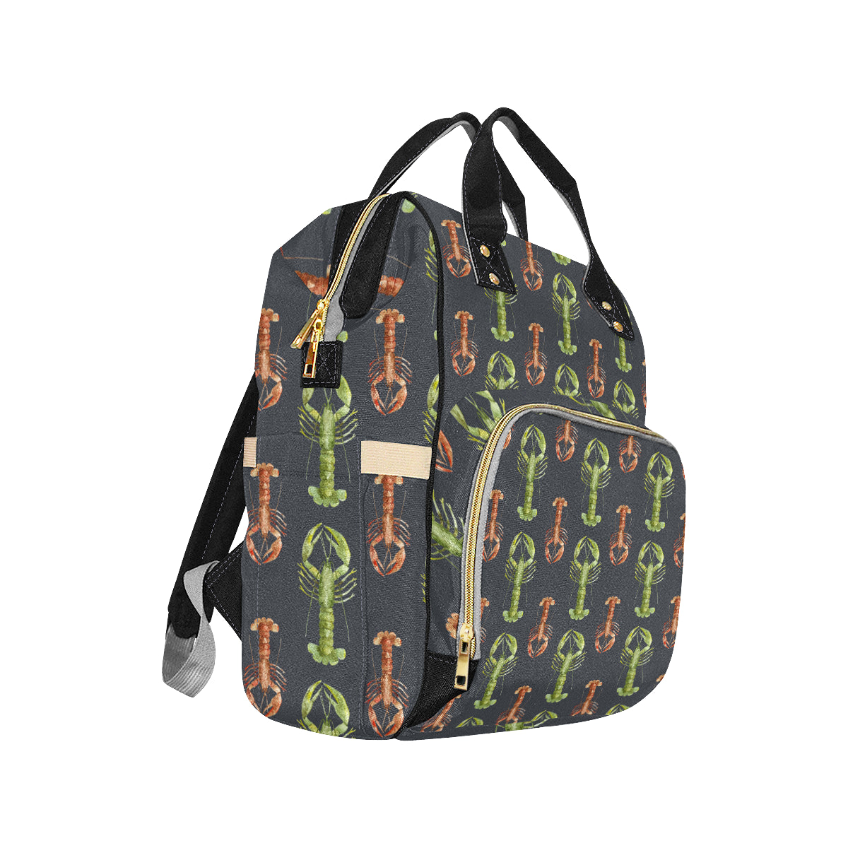 Lobster Pattern Print Design 01 Diaper Bag Backpack