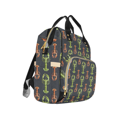 Lobster Pattern Print Design 01 Diaper Bag Backpack