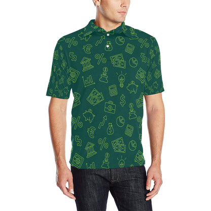 Accounting Financial Pattern Print Design 02 Men Polo Shirt