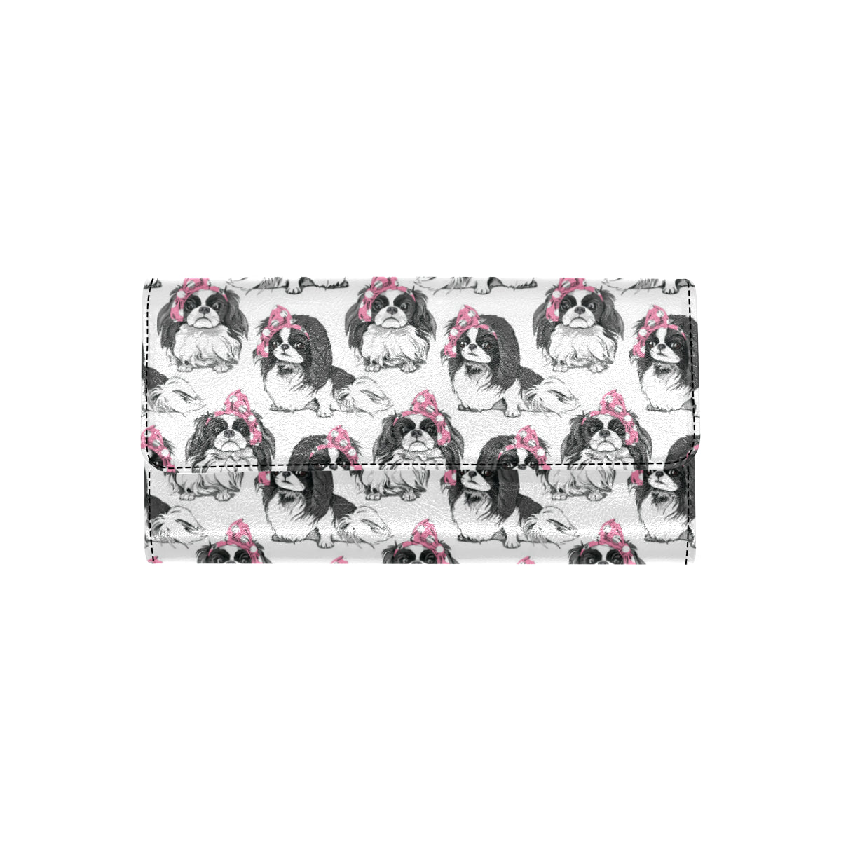 Japanese Chin Pattern Print Design 01 Women's Trifold Wallet