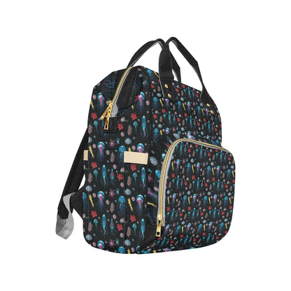 Jellyfish Underwater Print Diaper Bag Backpack