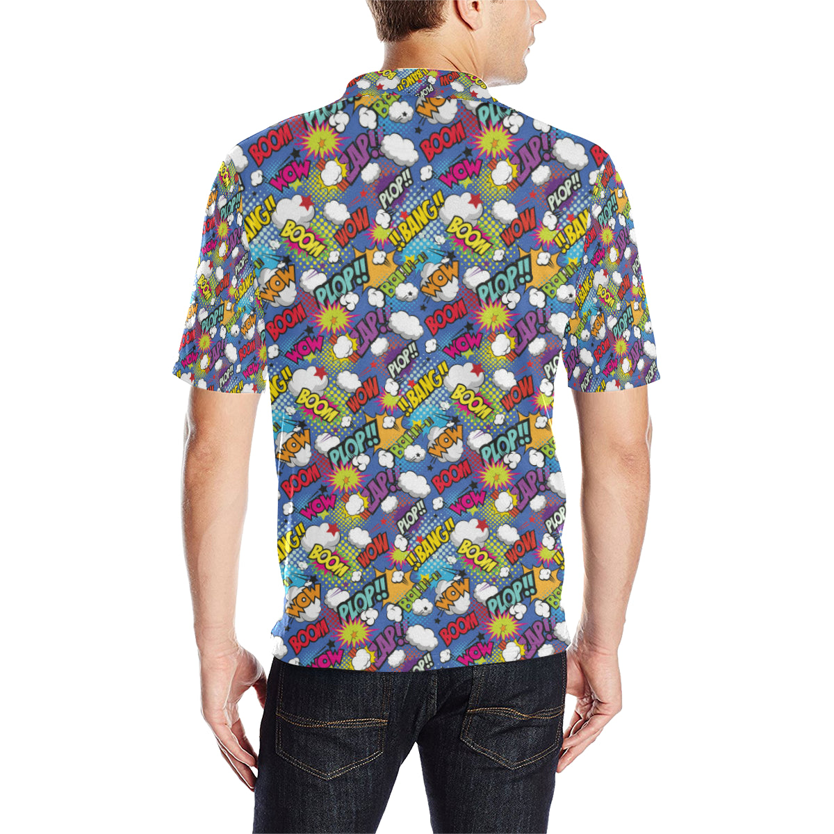Comic Book Pattern Print Design 02 Men Polo Shirt