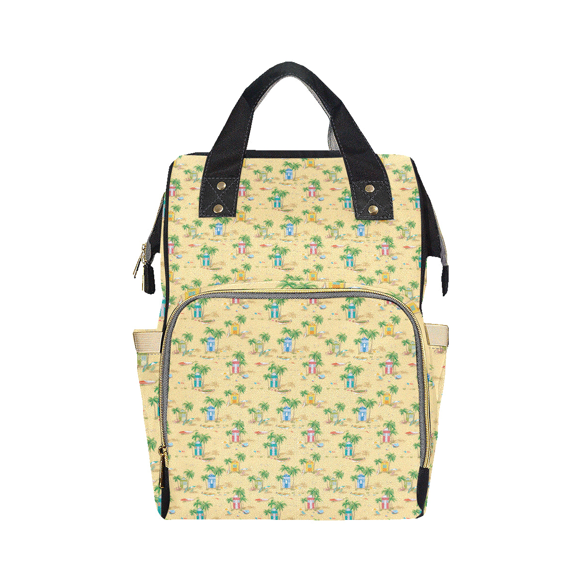 Beach Themed Pattern Print Design 01 Diaper Bag Backpack