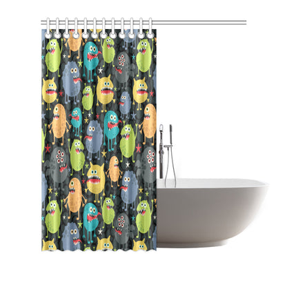 Monster Pattern Print Design 01 Shower Curtain