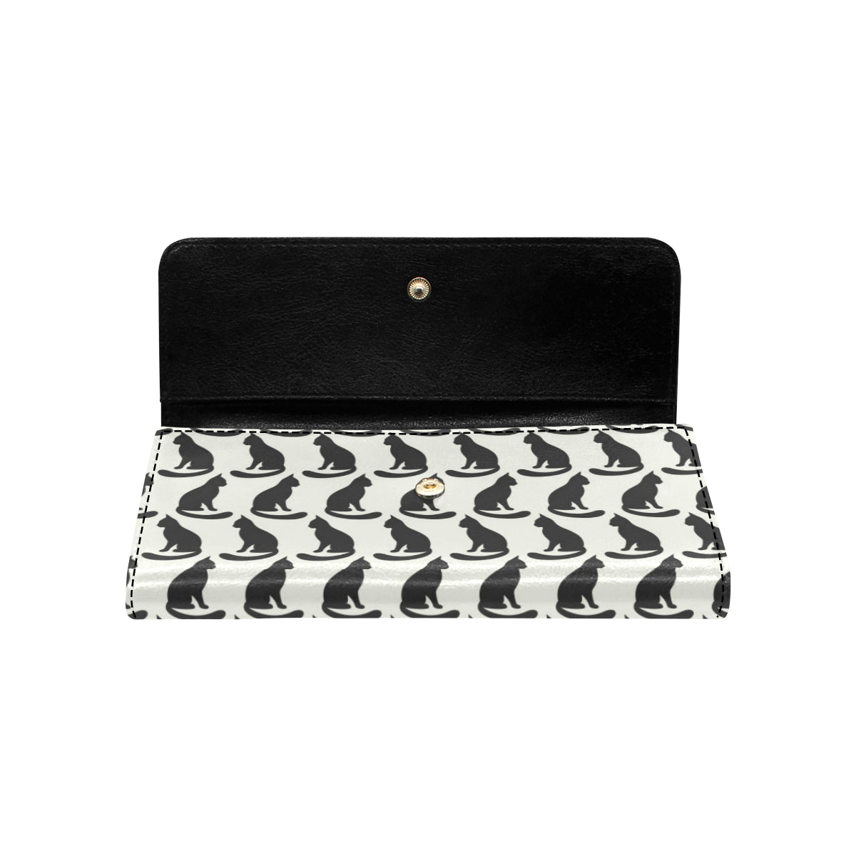 Black Cat Pattern Print Design 02 Women's Trifold Wallet