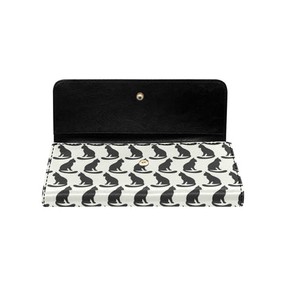 Black Cat Pattern Print Design 02 Women's Trifold Wallet