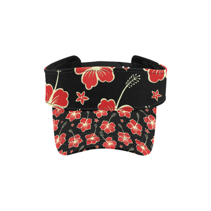 Red Hibiscus Pattern Print Design HB021 Unisex Sun Visor