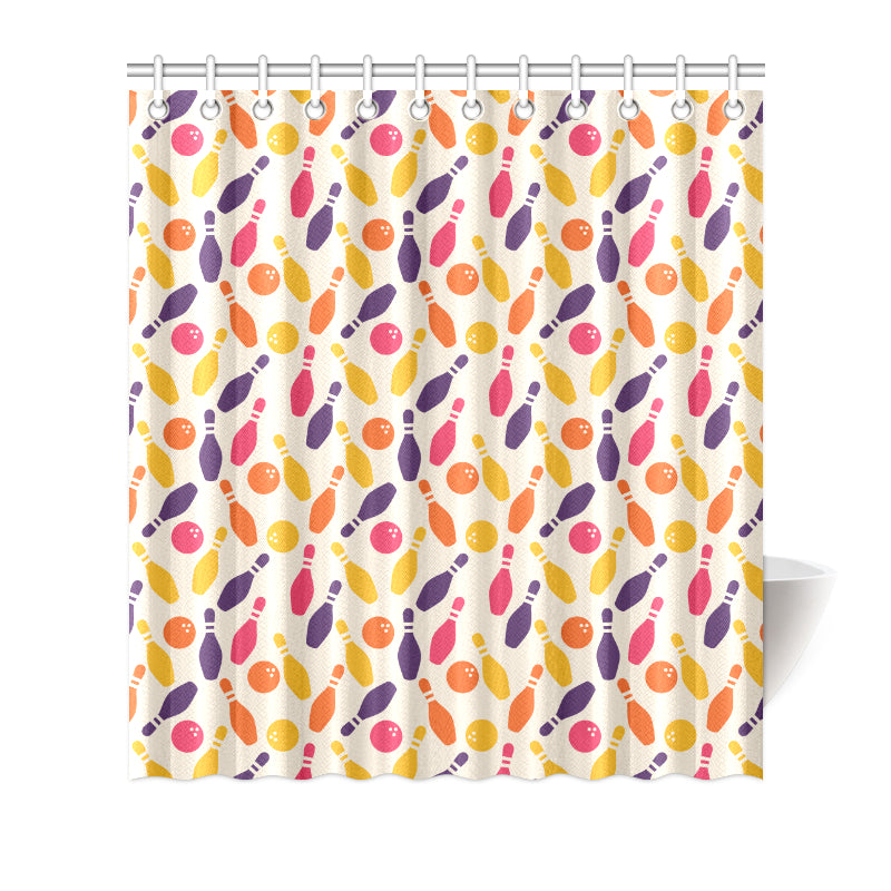 Bowling Pattern Print Design 06 Shower Curtain