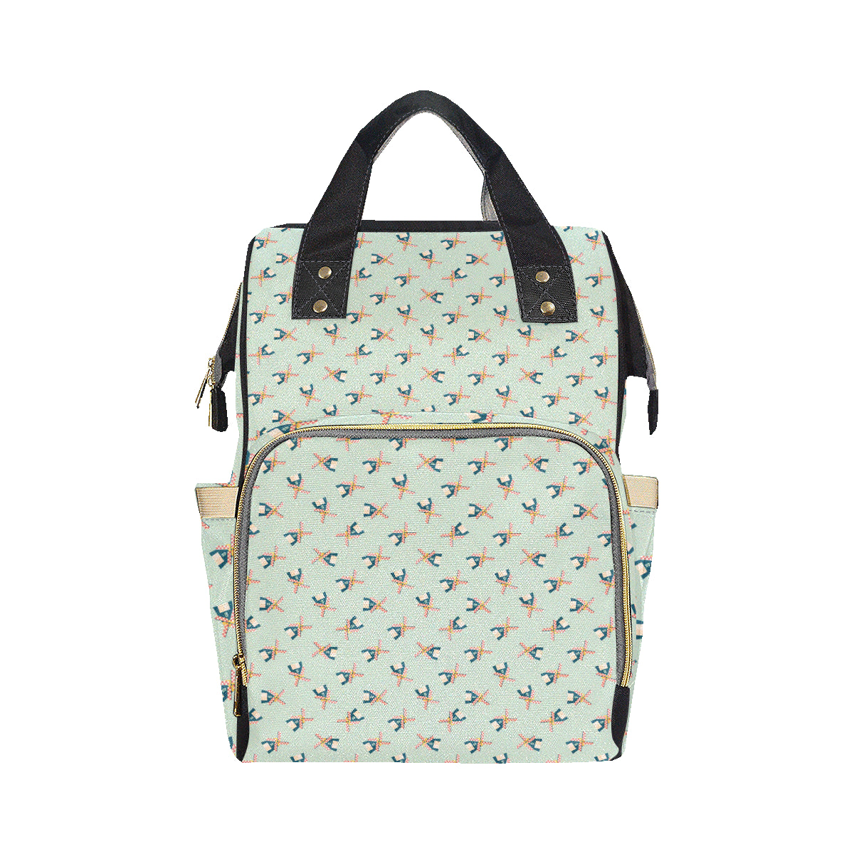 Windmill Pattern Print Design 02 Diaper Bag Backpack