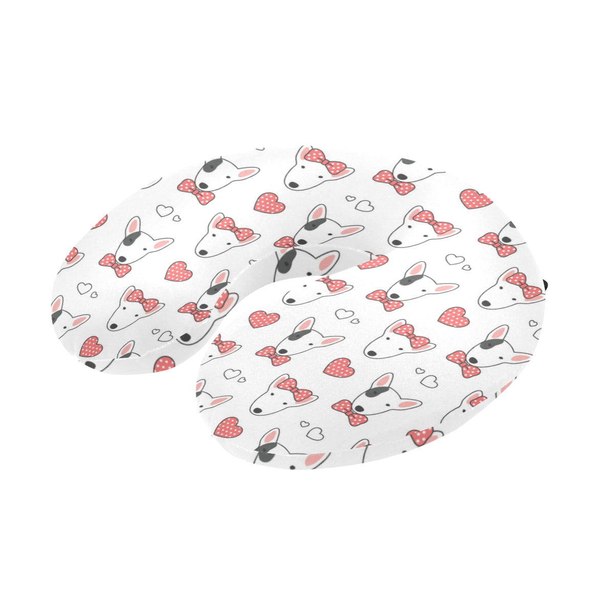 Bull Terriers Pattern Print Design 08 U-Shaped Travel Neck Pillow