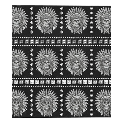 Native American Indian Skull Premium Quilt