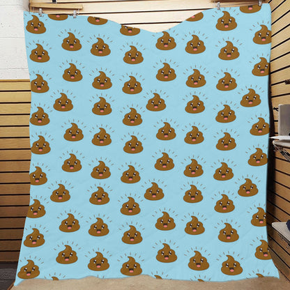 Poop Emoji Pattern Print Design A03 Premium Quilt