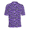 Leopard Purple Skin Print Men Polo Shirt