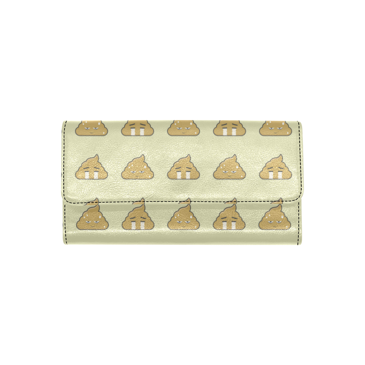 Poop Emoji Pattern Print Design A04 Women's Trifold Wallet