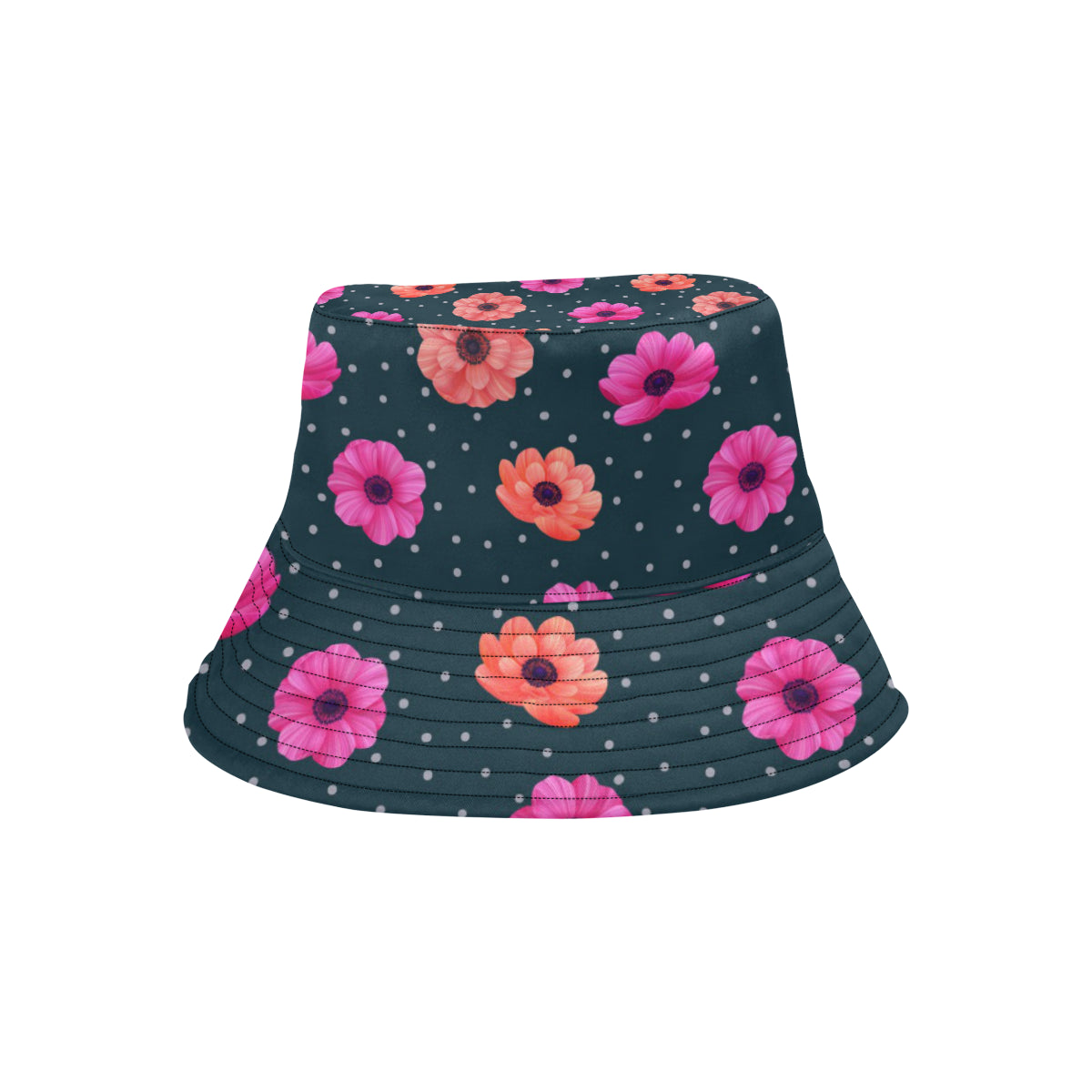 Anemone Pattern Print Design AM08 Unisex Bucket Hat