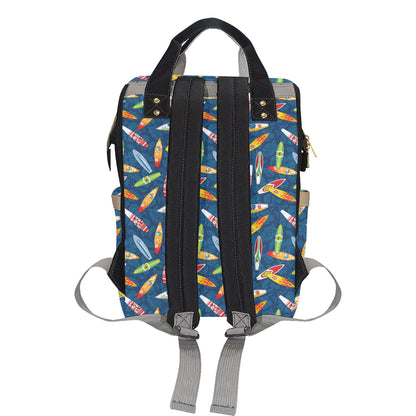 Surfboard Pattern Print Diaper Bag Backpack
