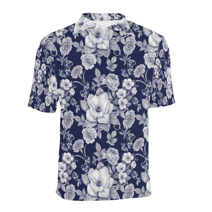 Floral Infrared Pattern Men Polo Shirt