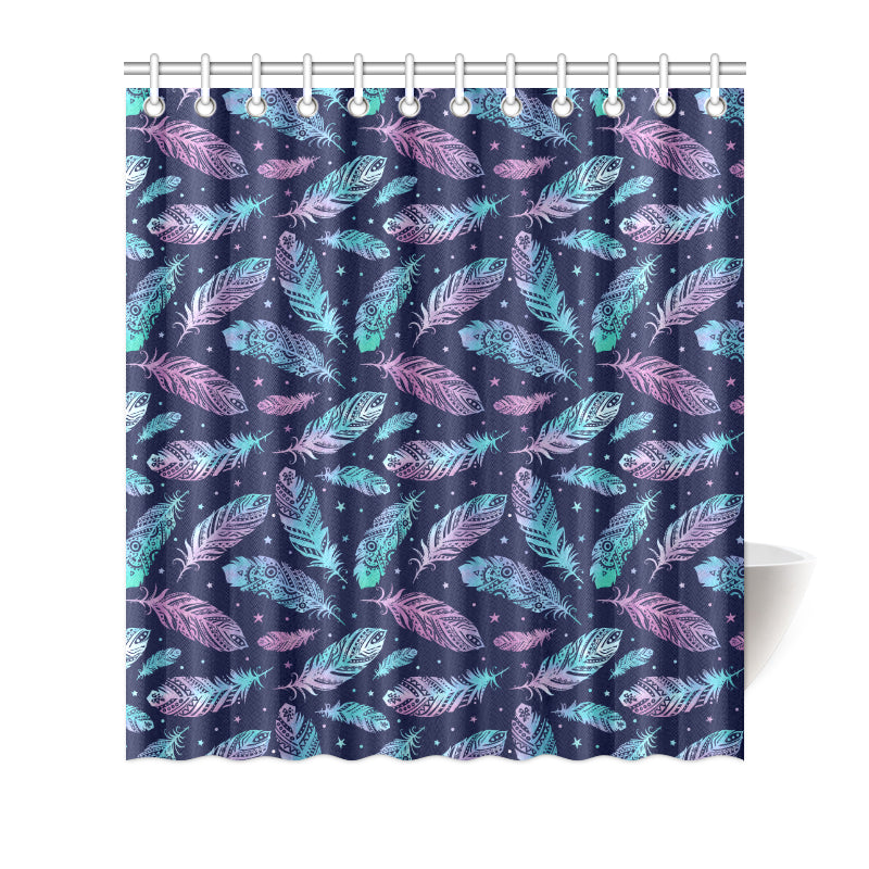 Feather Aztec Design Print Shower Curtain