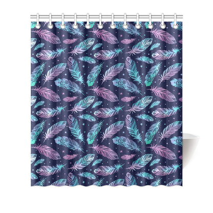Feather Aztec Design Print Shower Curtain