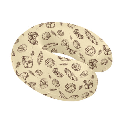 Bread Pattern Print Design 04 U-Shaped Travel Neck Pillow